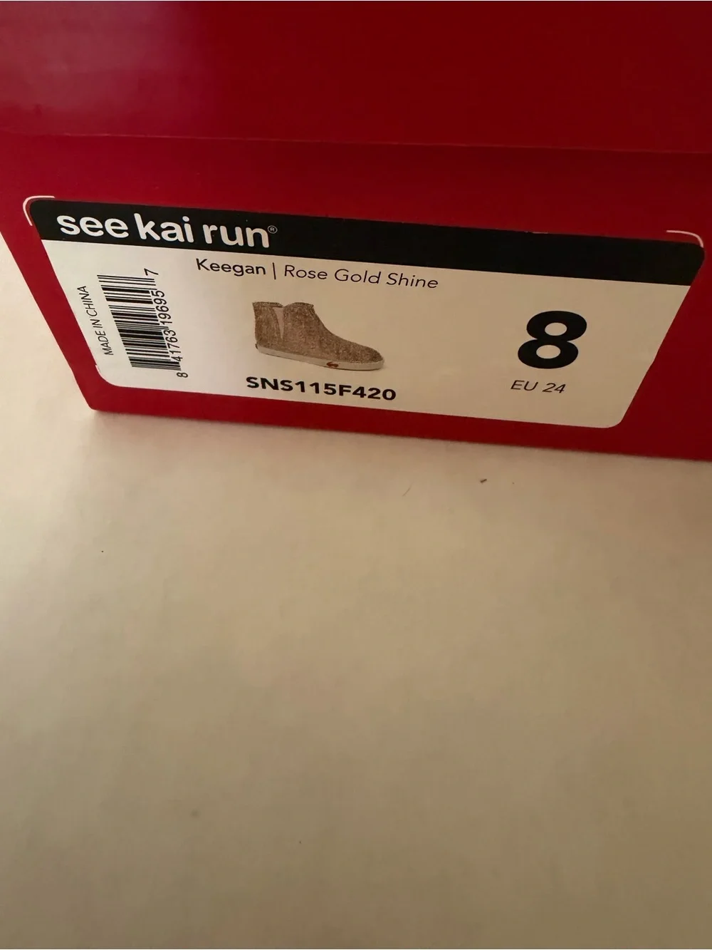See Kai Run Red Kids Shoe Box with Car Graphics